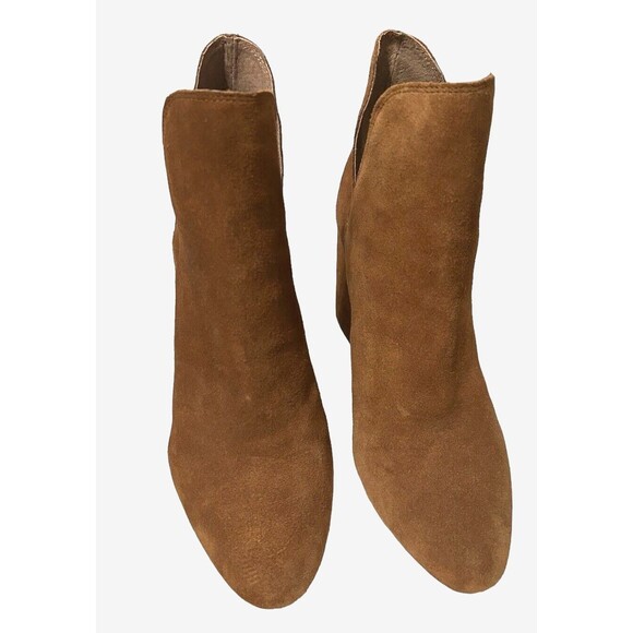 Steve Madden Rookie Bootie Suede Leather Ankle Chestnut Brown Block Heel… - Picture 3 of 9